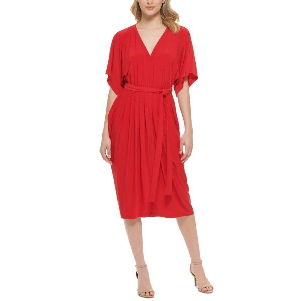 Tommy Hilfiger Womens Red Shift Dress Size 14